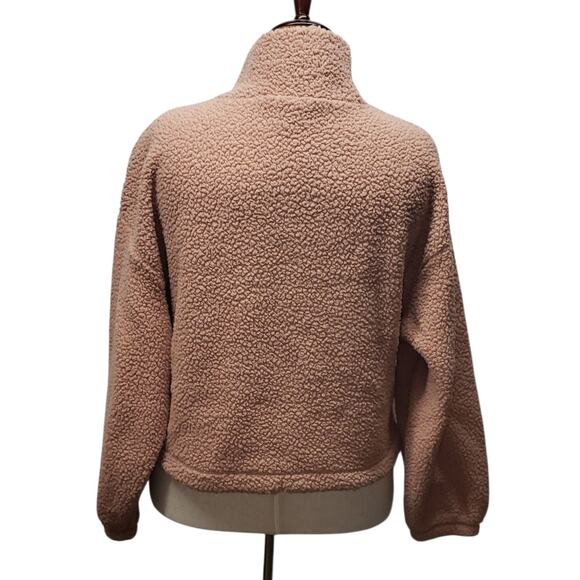 Old Navy Peach Fleece Pullover M+ Cozy Sherpa Turtleneck Soft Winter Cozy Layer - Picture 3 of 9